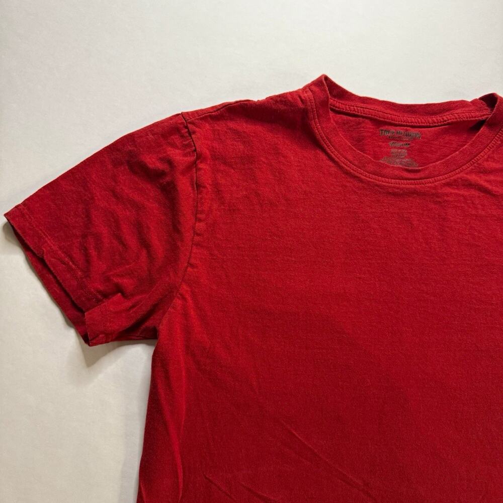 True Religion Men's M Red Solid Logo Crew Neck Short Sleeve T-Shirt Cotton
